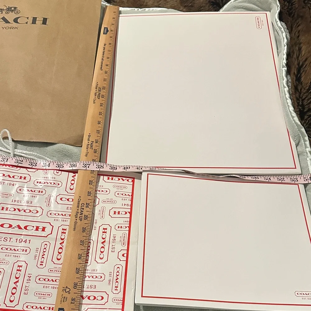 5 Coach Red Gift Bags & 2 Gift Boxes